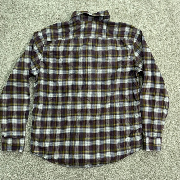 Levi's Mens Flannel Shirt Large Plaid Long Sleeve Button Up Brown Casual - Picture 4 of 5